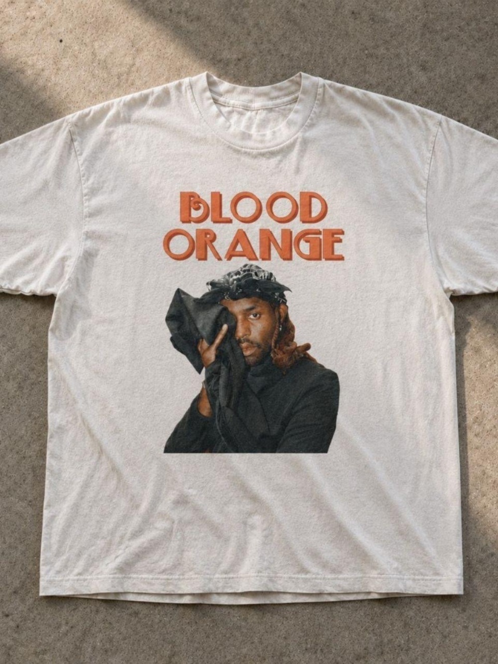 Gildan White 'Blood Orange' Graphic Tee with Orange Print